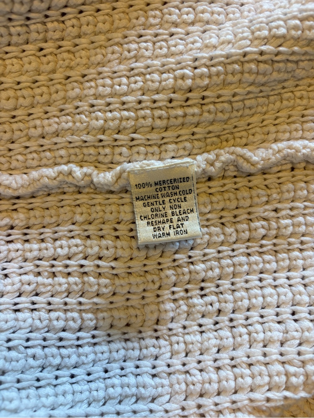 Talbots Cream Textured Button-Front Cardigan - Picture 7 of 7